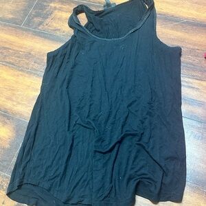 Women's Black Sleeveless Tank Top. Chains inside the material around neck. Soft!